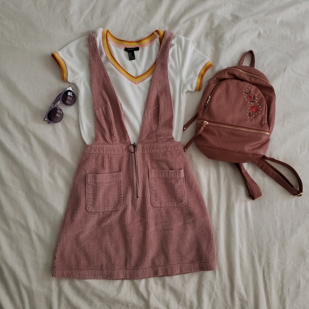 Pink Wild Fable Overall Pinafore Corduroy Dress